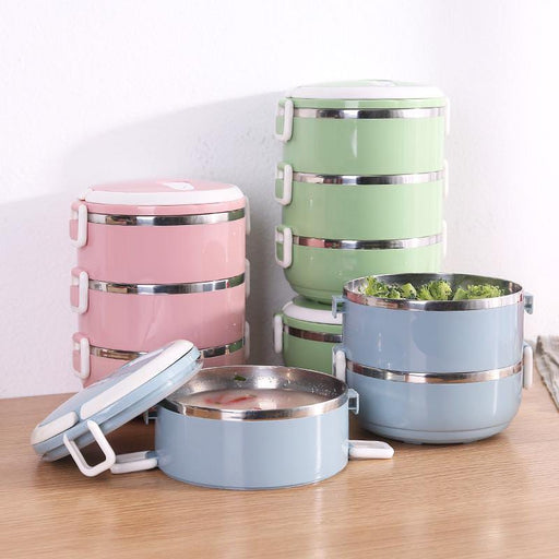 3 Layer Easy Portable Lunch Box hot pot·non-toxic, Health And Safety  for office school university travelling (random Color)